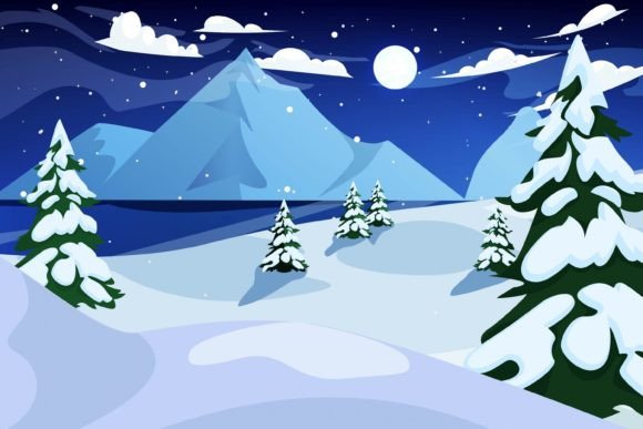 Download Winter Scene Flat Design Illustration - Winter scene Collection
